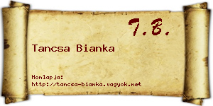 Tancsa Bianka névjegykártya
